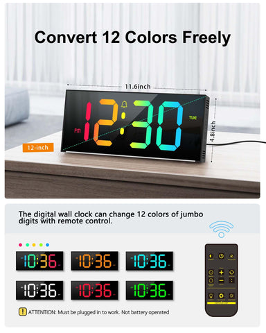 Zelaclock remote control used to adjust color and brightness