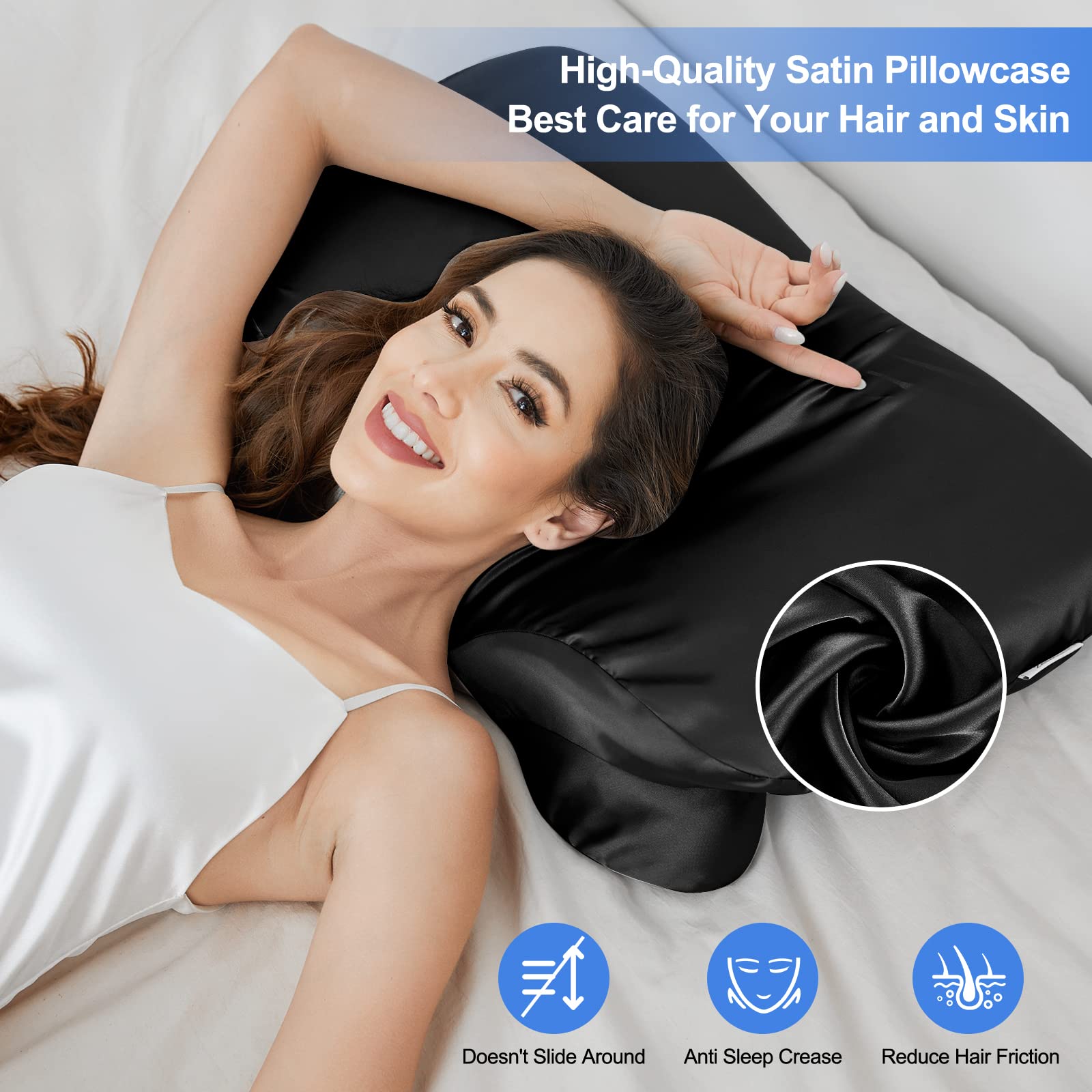 Zelimun contour pillowcase fits securely around a cervical pillow.
