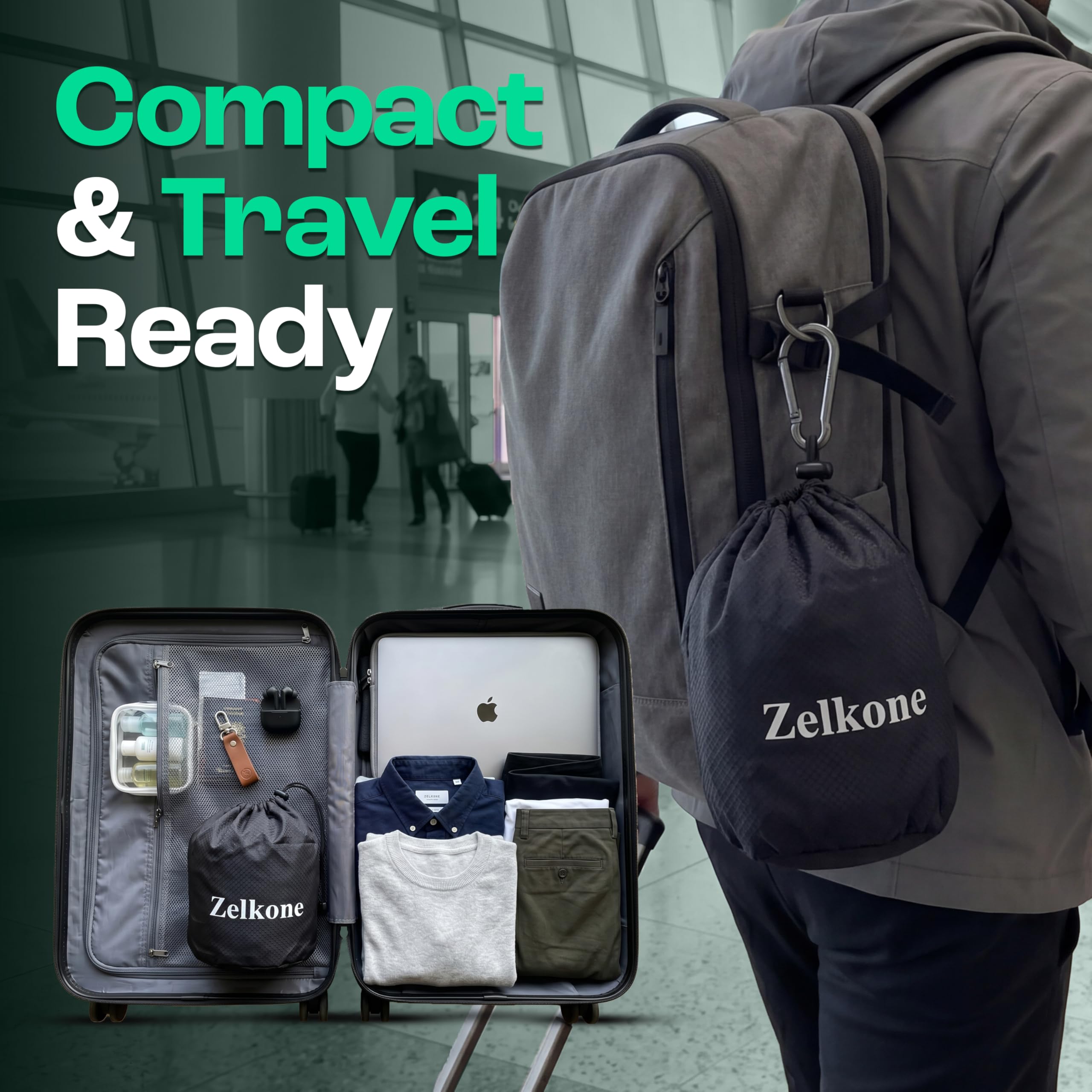 Zelkone compact travel pillow is lightweight and easy to pack.