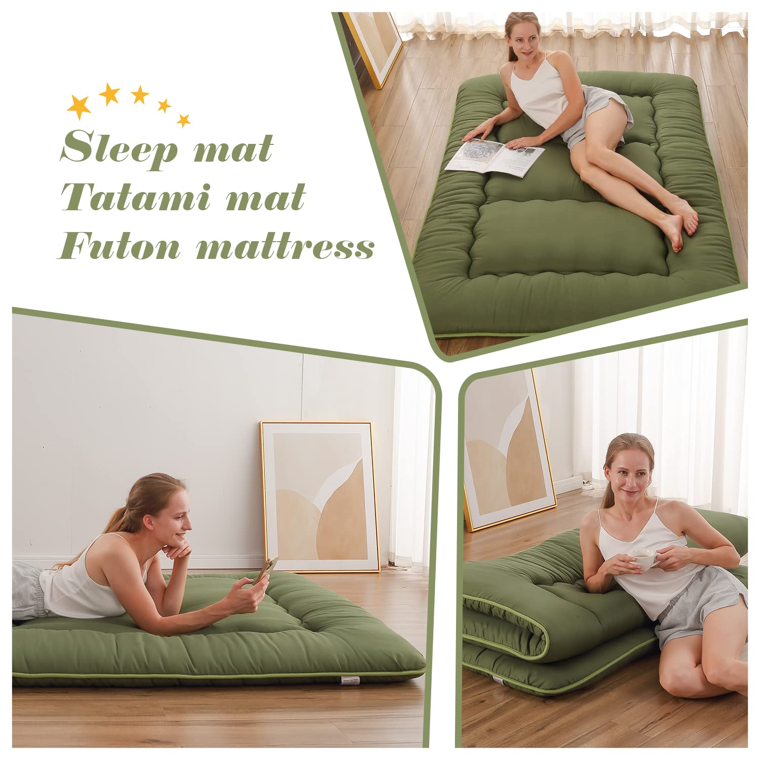 Guest room setup with Zelladorra futon highlighting versatility