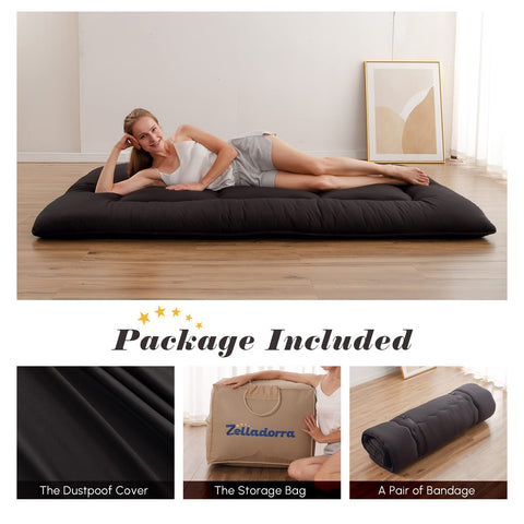 Zelladorra twin-size floor mattress laid flat at 39x80 inches