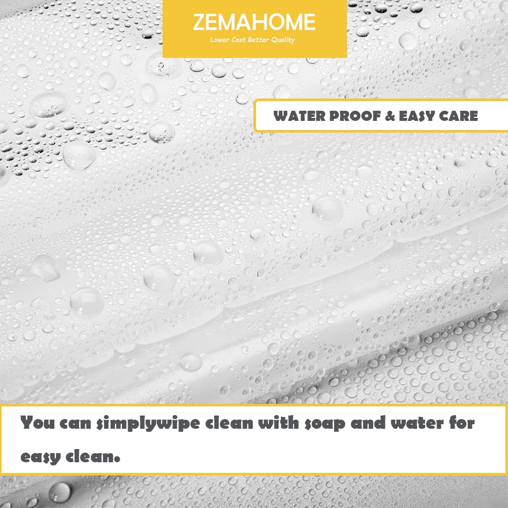ZEMAHOME PEVA liner fits 72x72 standard baths for easy setup