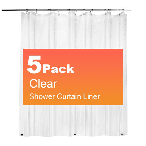 ZEMAHOME 72x72 clear shower liner with rustproof grommets.