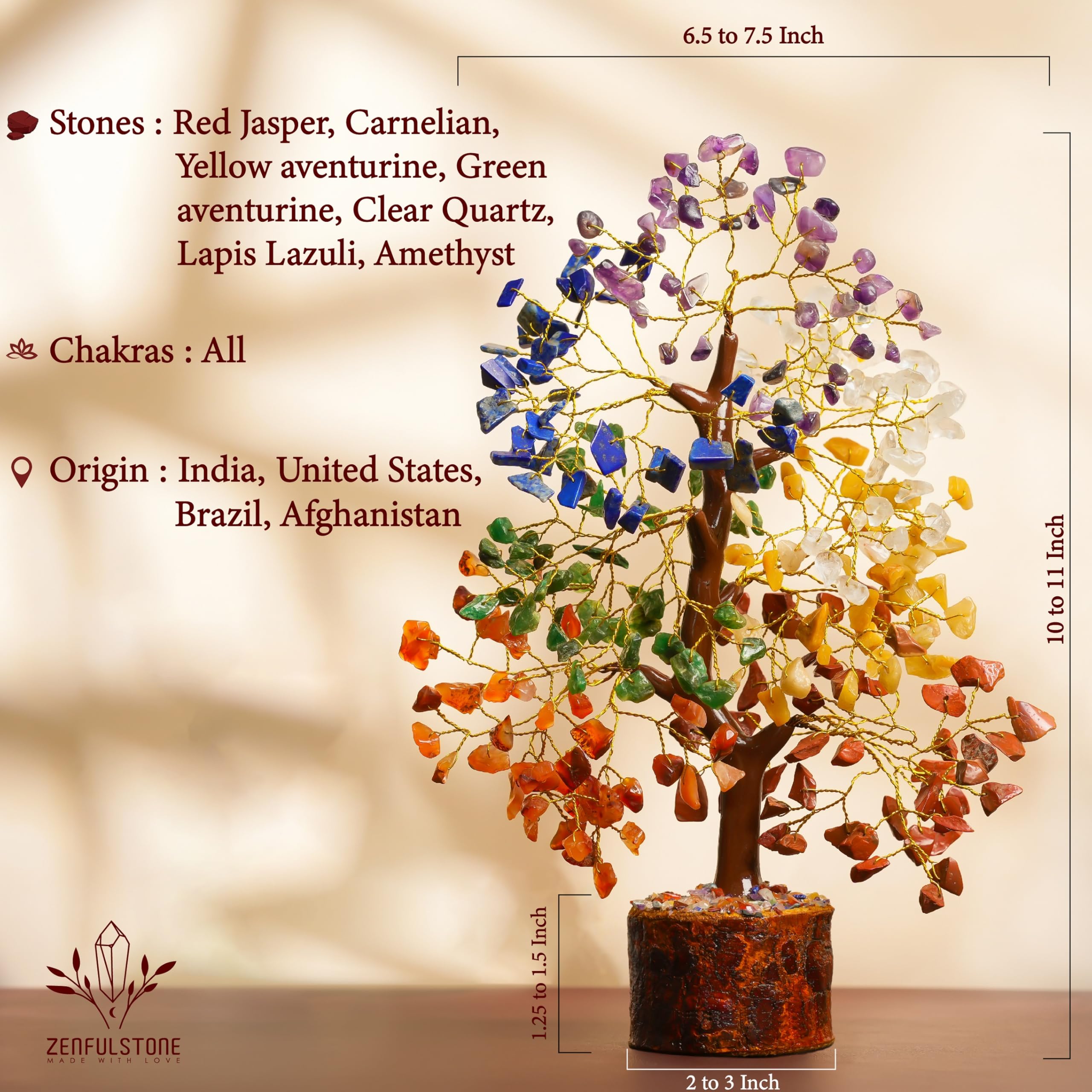 Zenfulstone crystal money tree on desk enhances prosperity vibes.