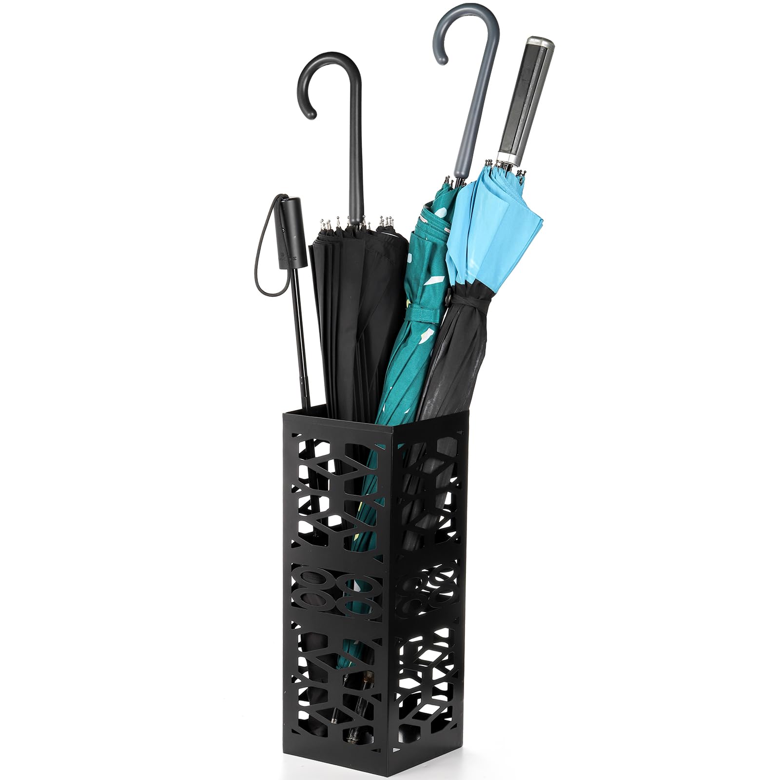 ZENFUN hollow-out design umbrella stand promotes airflow for faster drying.