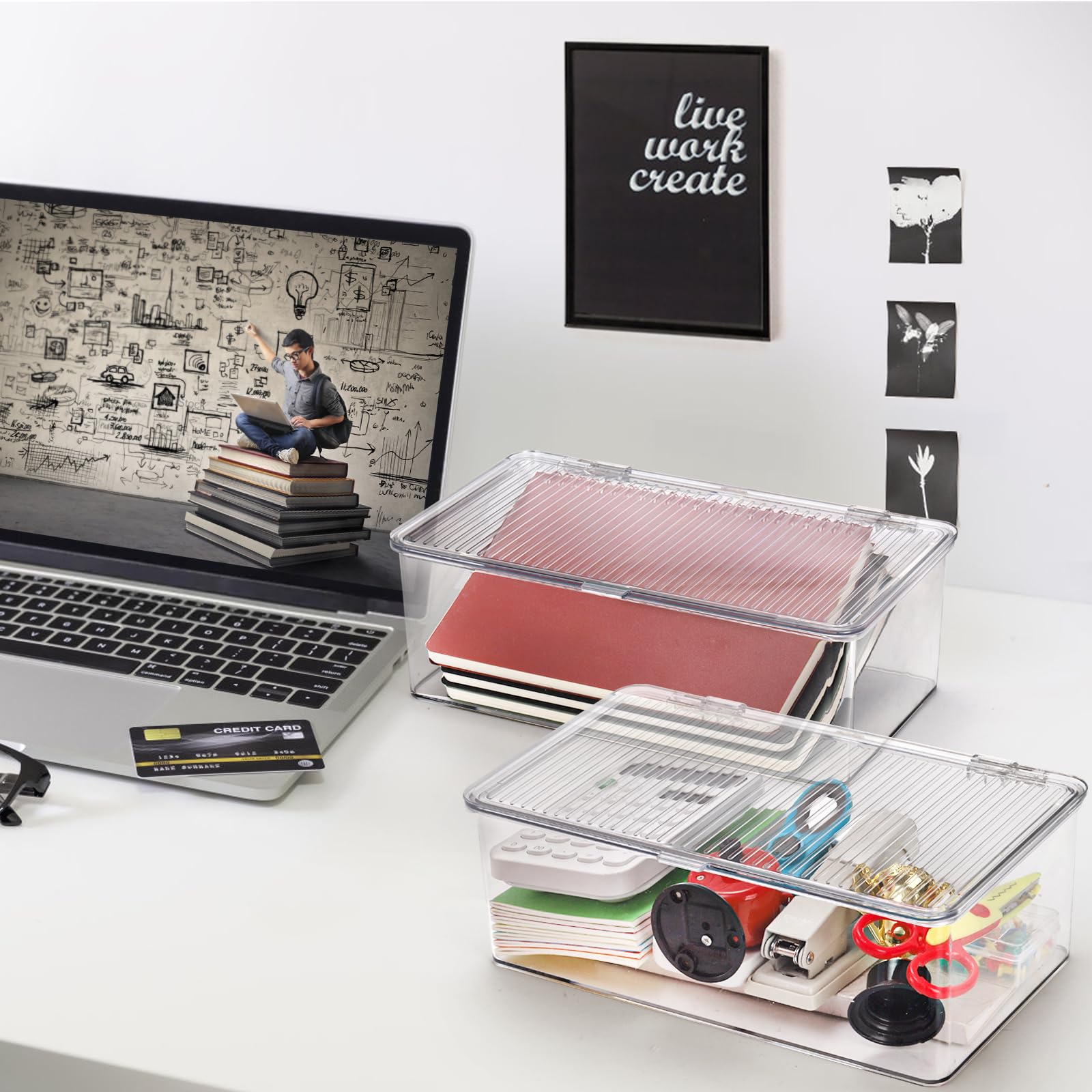 ZENFUN office storage bin for neat papers and supplies