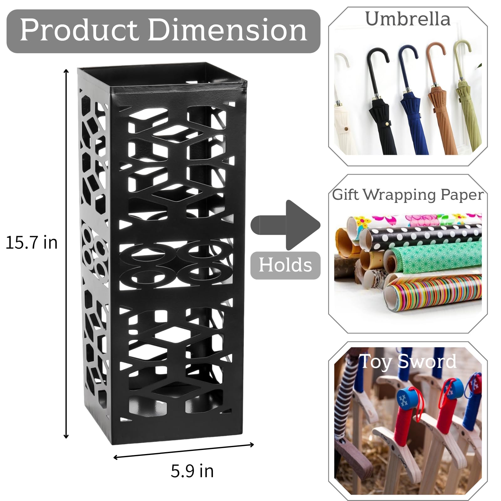 ZENFUN umbrella organizer with square design saves space in busy foyers.