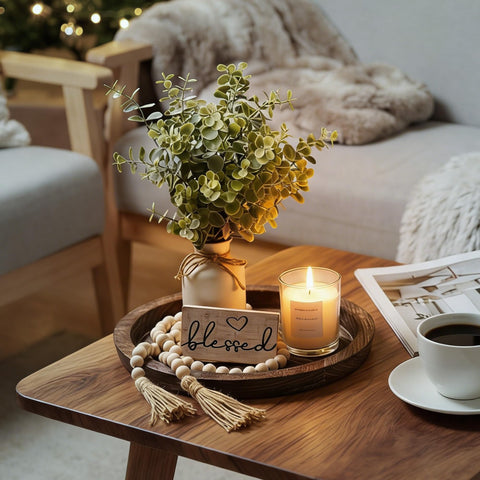 ZENLIV wood sign Bless adds meaningful warmth to tabletops and mantels.