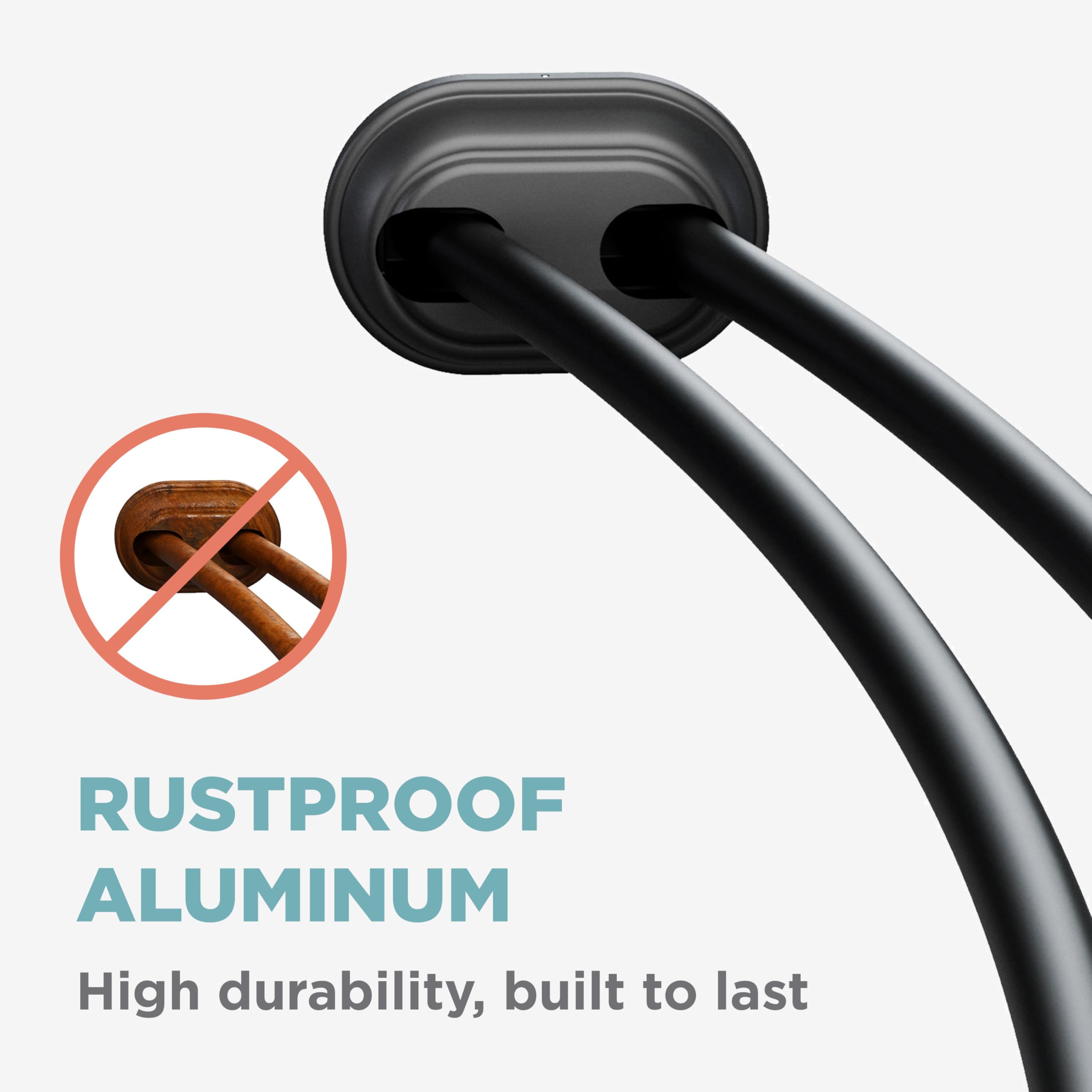 Zenna Home rustproof aluminum rod highlights durability