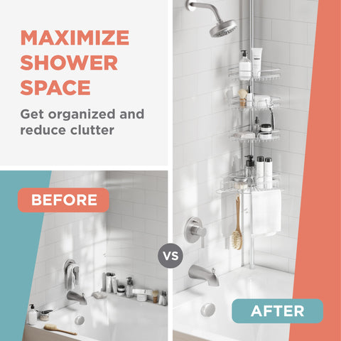 Zenna Home adjustable 60-97 inch fit adapts to showers.