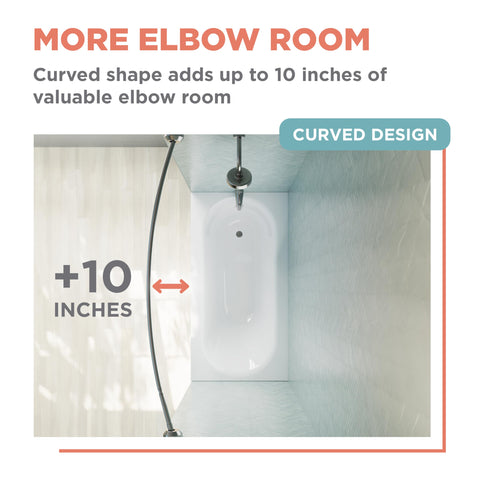 Zenna Home adjustable 50 to 72 inches fits most standard tubs and showers.