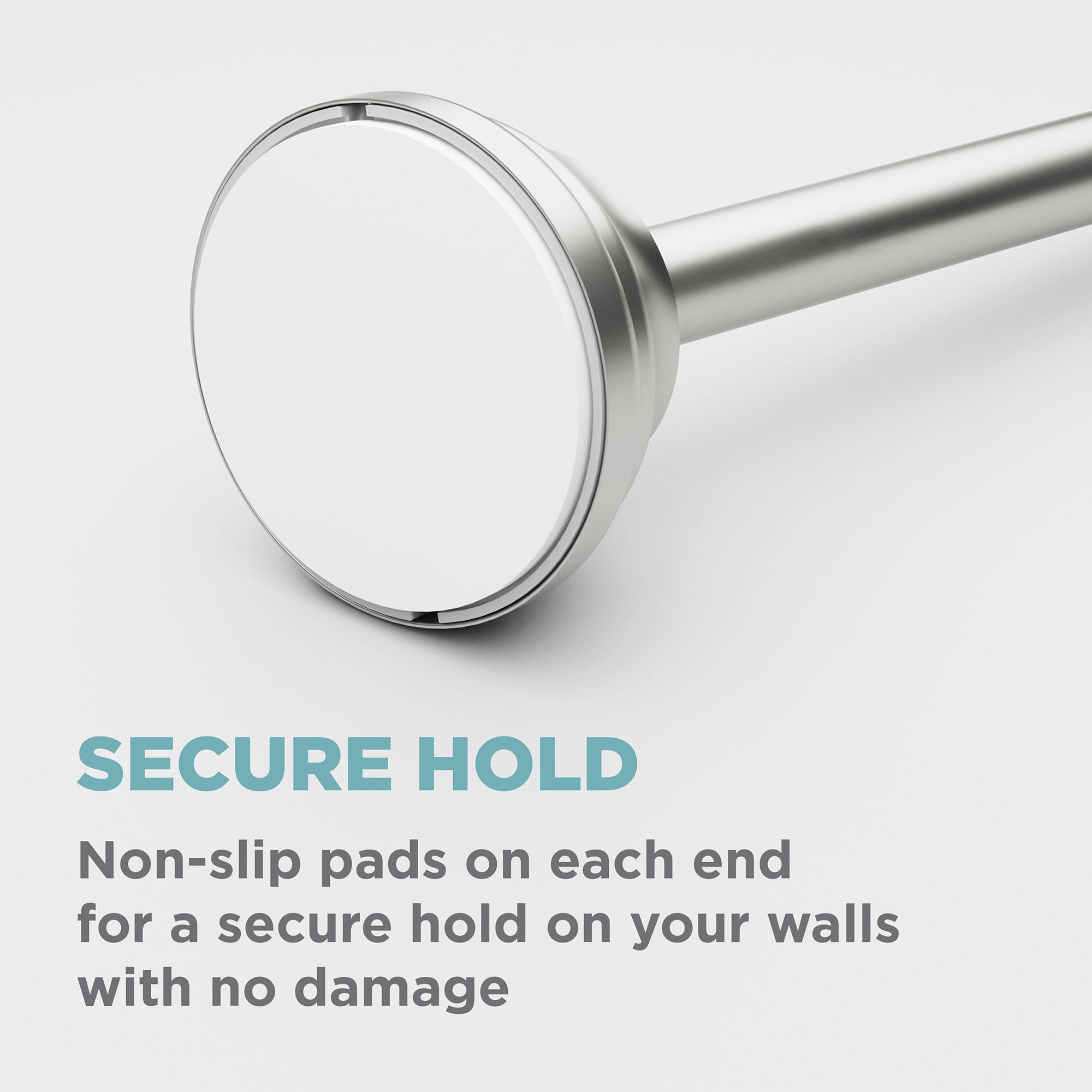 Zenna Home curved shower rod end caps add decorative finish to the bath