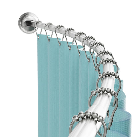 Zenna Home curved shower rod extends space for easier movement in the shower