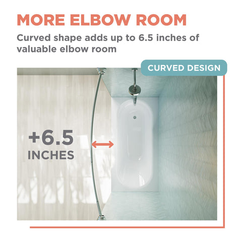 Zenna Home curved shower rod made of rustproof aluminum with lifetime rustproof guarantee