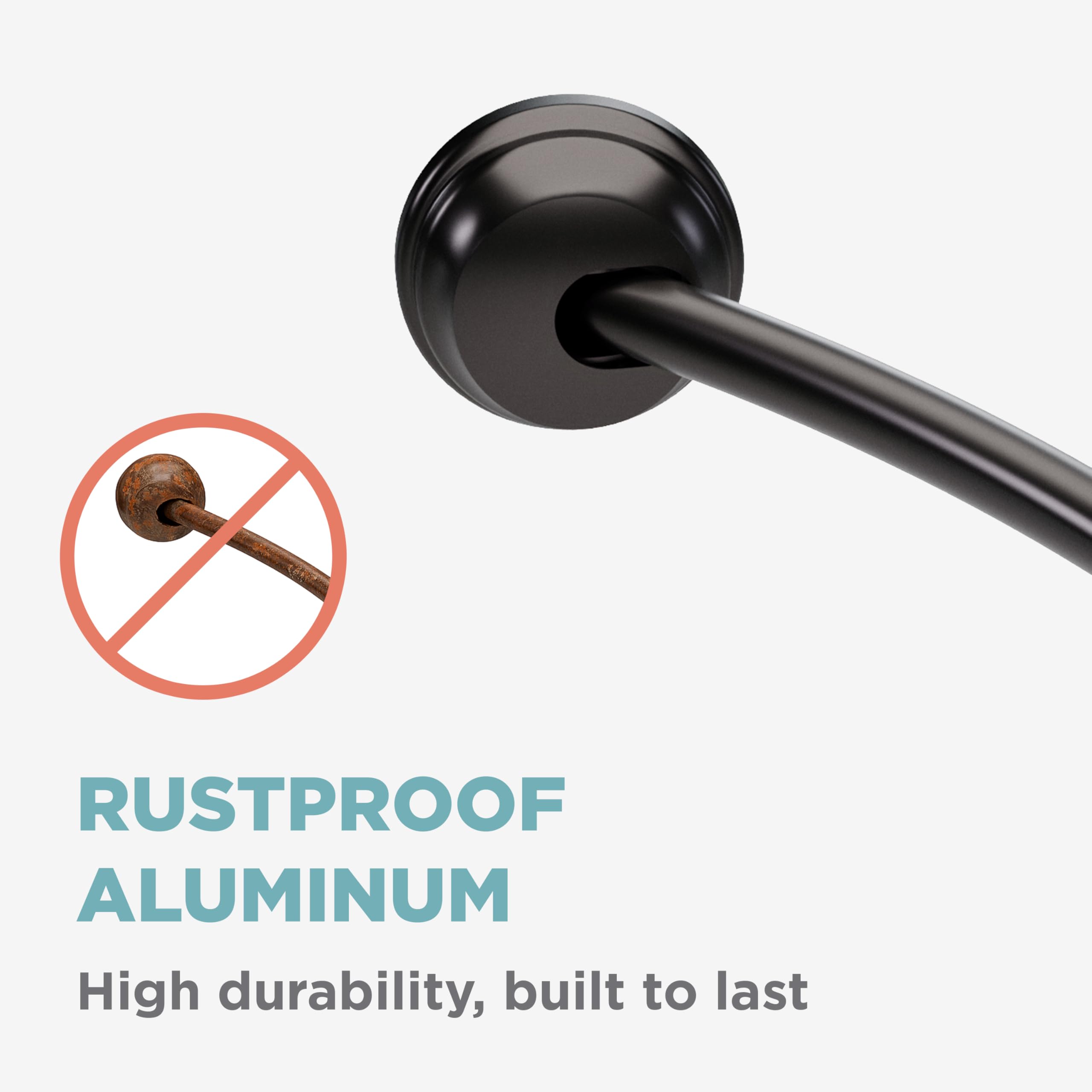 Zenna Home NeverRust aluminum rod, rustproof and sturdy.