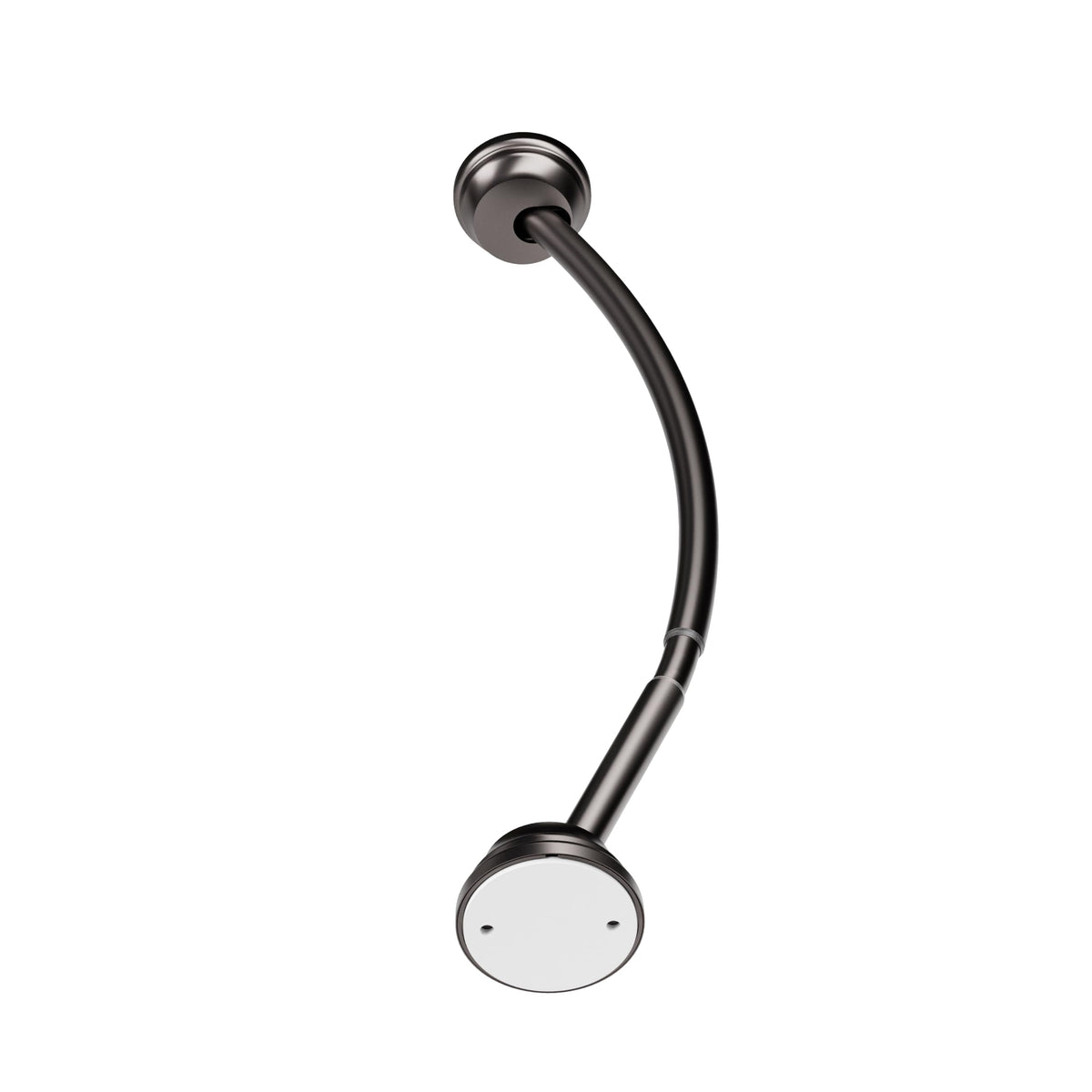 Zenna Home curved shower rod with tension install for easy setup.
