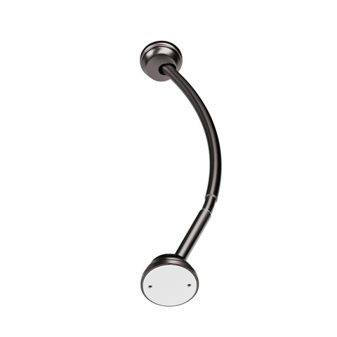 Zenna Home curved shower rod with tension install for easy setup.