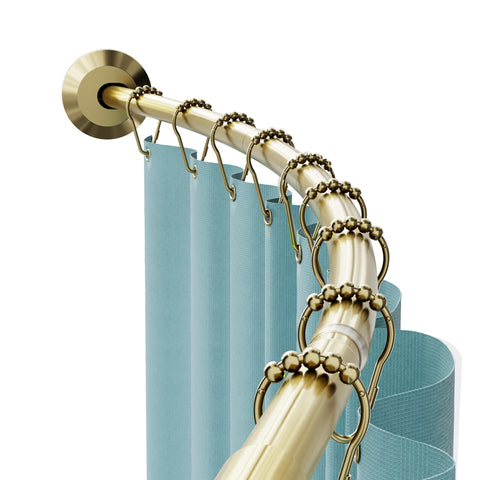 Zenna Home rustproof curved shower rod in gold adds lasting rust resistance.