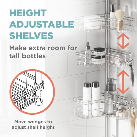 Zenna Home bottom shelf supports tall bottles for easy reach.