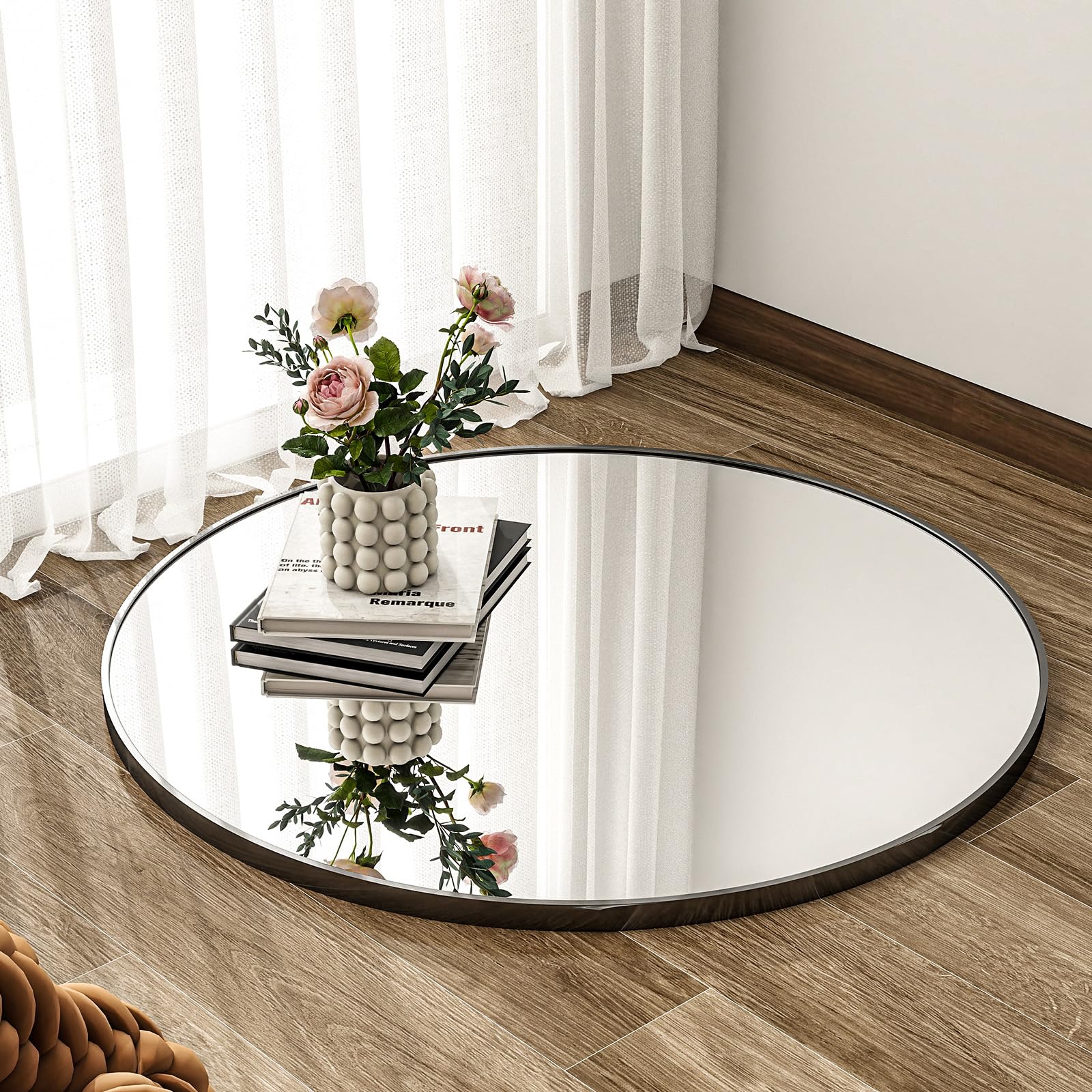 ZENOMIRRIS bathroom vanity black mirror brightens space with clear view