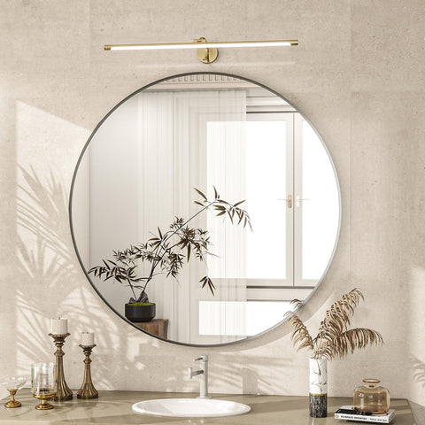 ZENOMIRRIS easy-install round mirror with hook for simple mounting