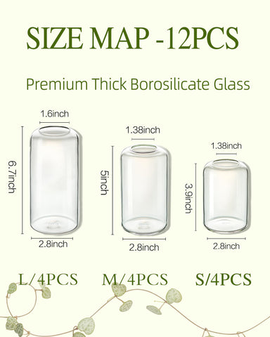 ZENS clear cylinder vases ideal with string lights or candles.