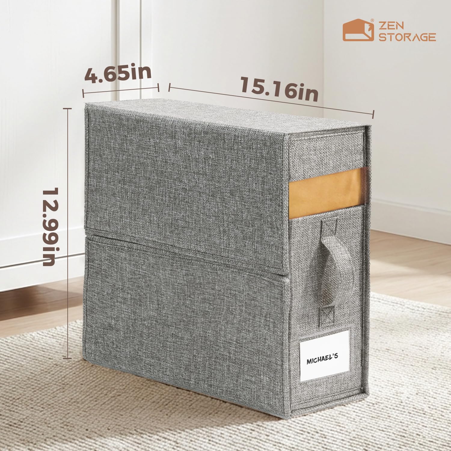 Folded sheets neatly placed inside a ZenStorage organizer