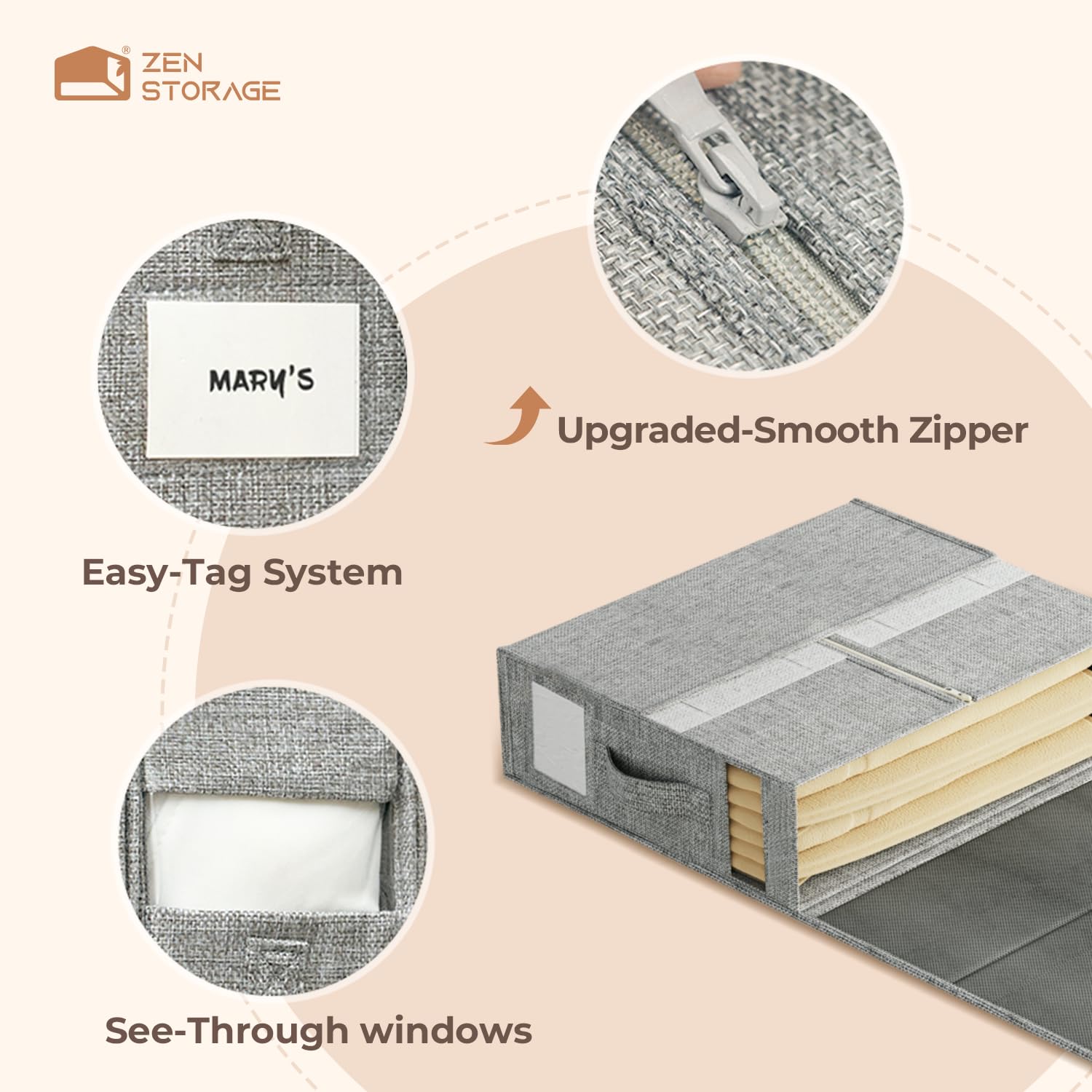 Reinforced handle on ZenStorage sheet organizers for easy transport