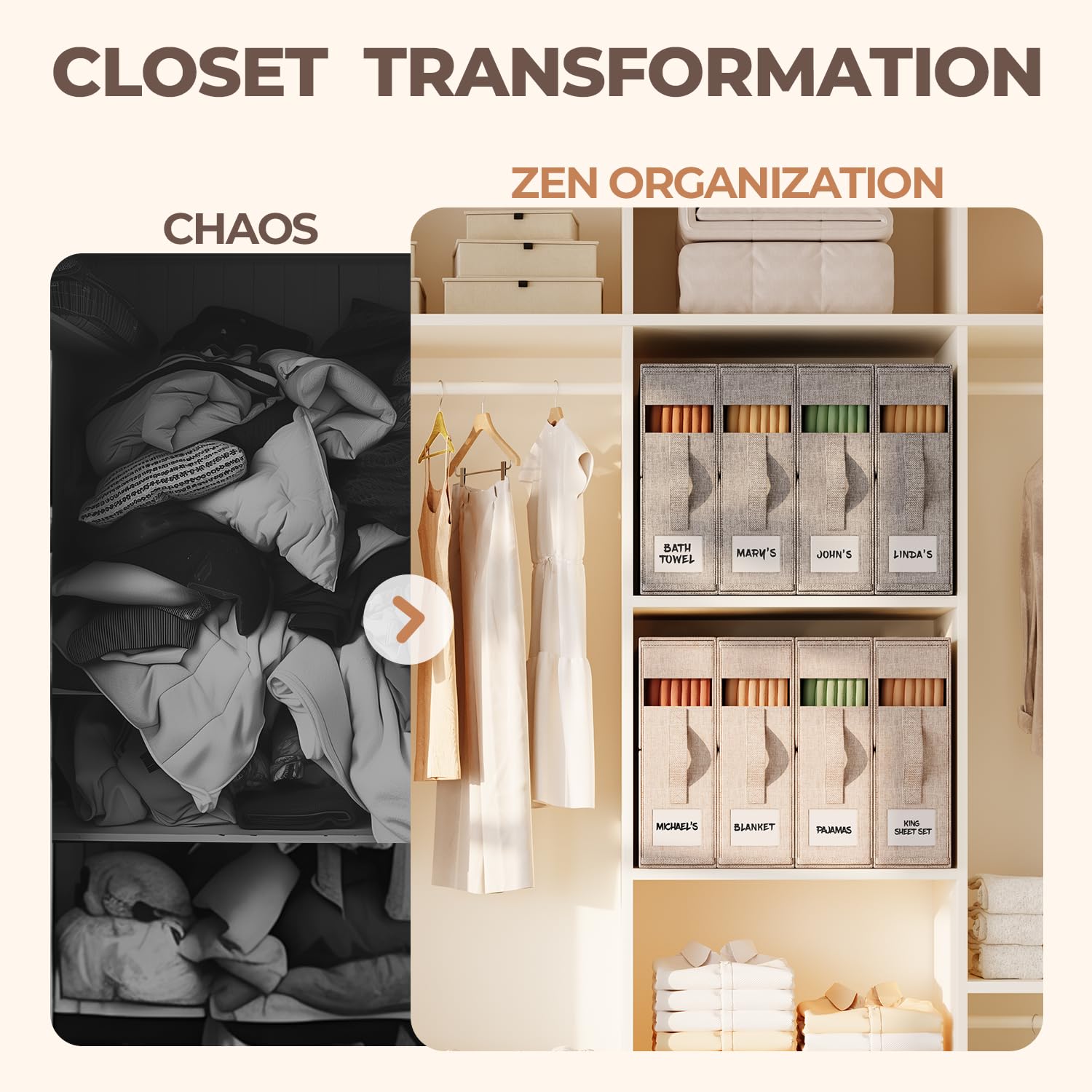 ZenStorage clear windows and labels help identify sheets at a glance.