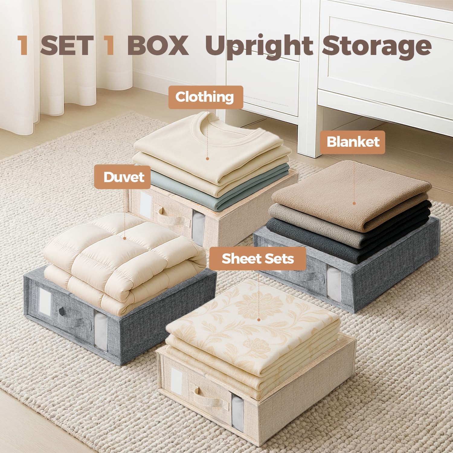ZenStorage collapsible design saves closet space when not in use.