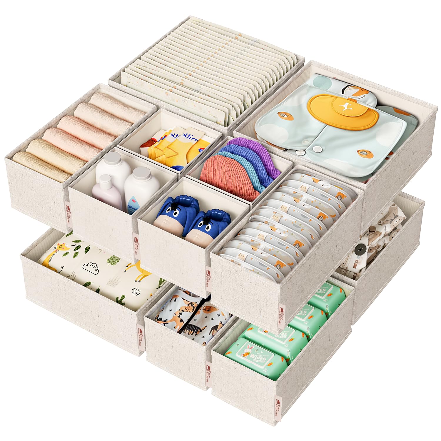 ZenStorage cotton linen drawer large keeps bulky blankets neat and accessible.