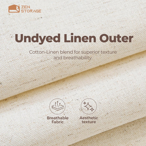 ZenStorage beige 6-large organizers ideal for bulky baby blankets and sleep sacks.