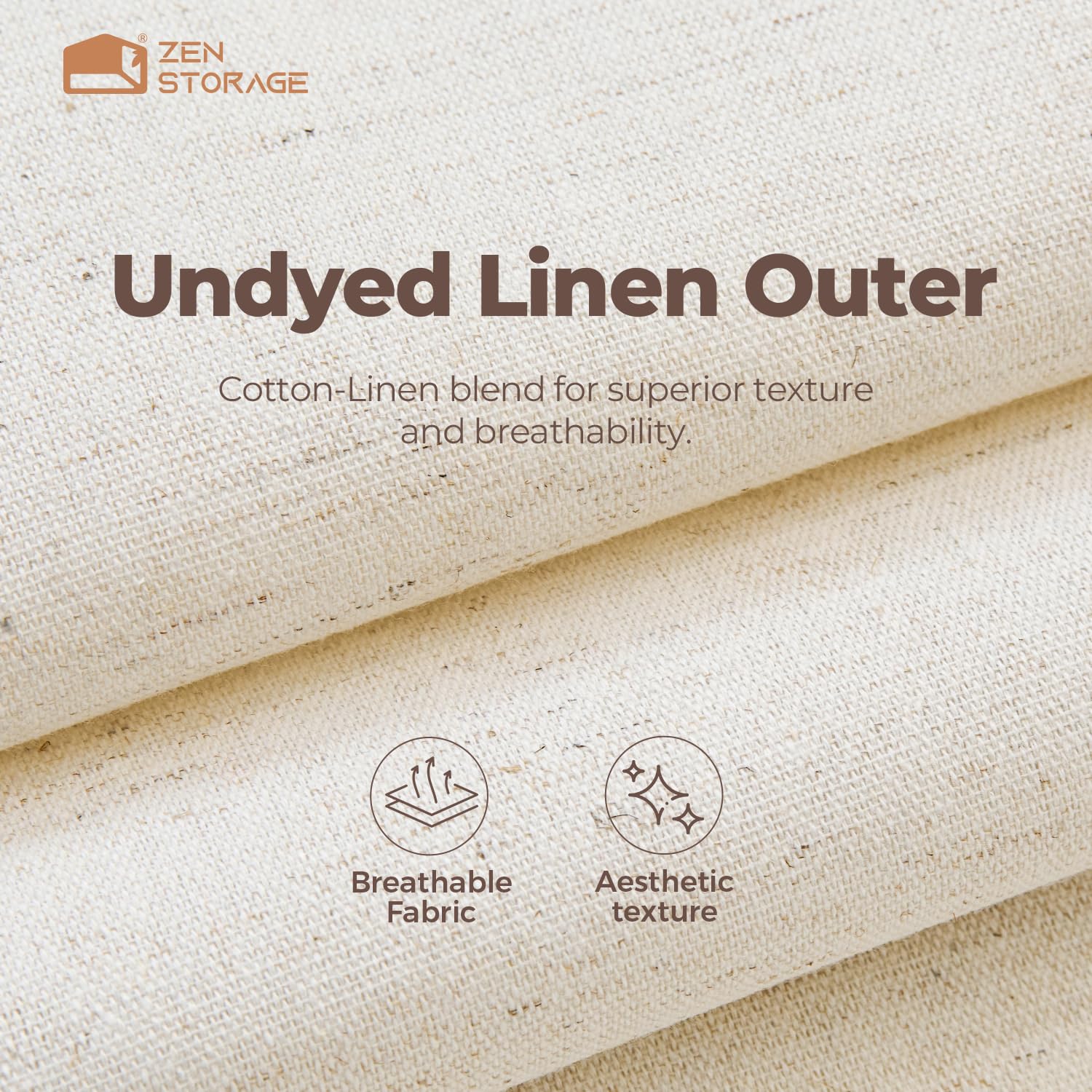 ZenStorage cotton linen drawer rectangular stores onesies and tees efficiently.