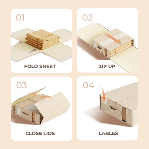 ZenStorage box measures 15.16 by 12.99 by 4.65 inches for king sets.