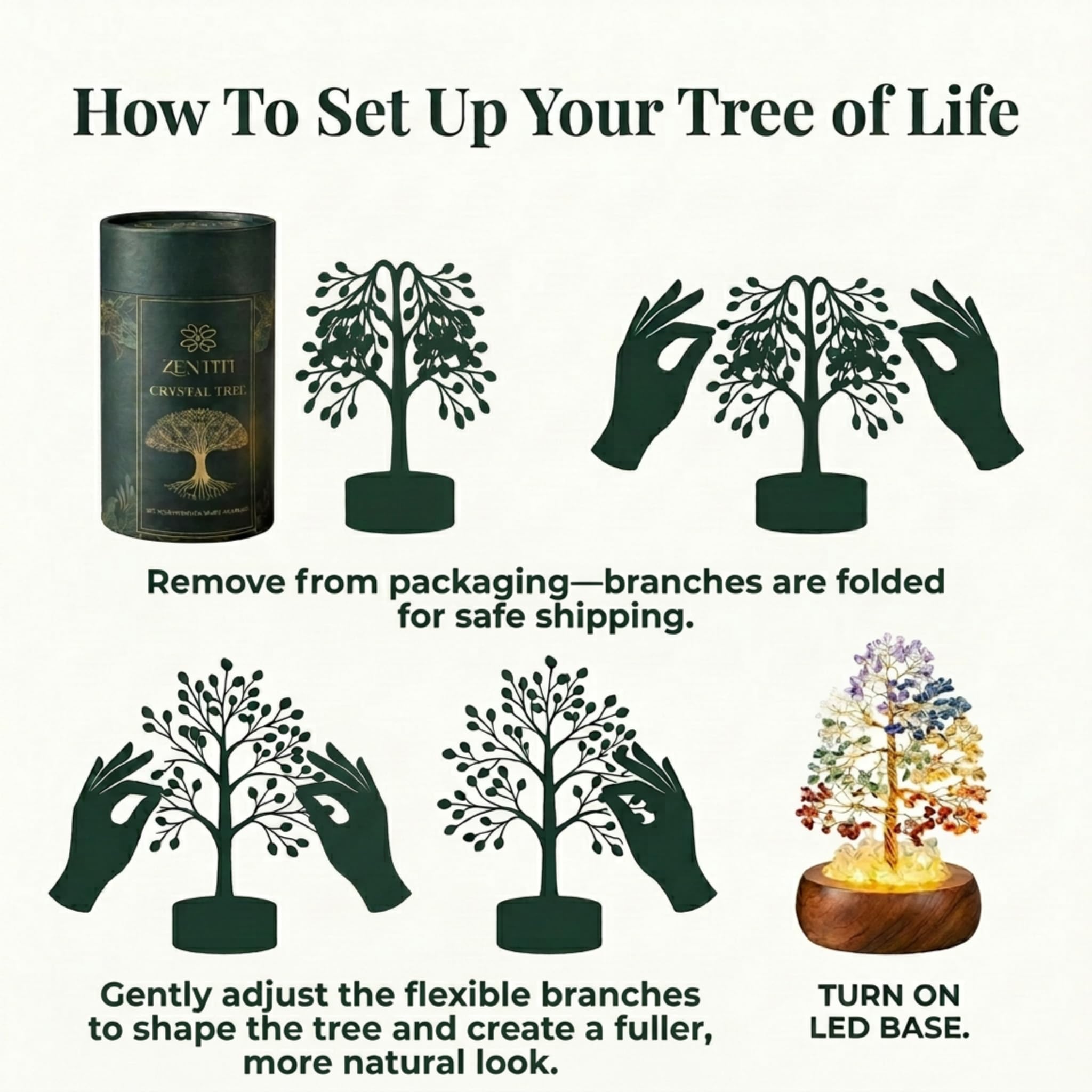 Zentiti Tree of Life with Amethyst evokes calm focus