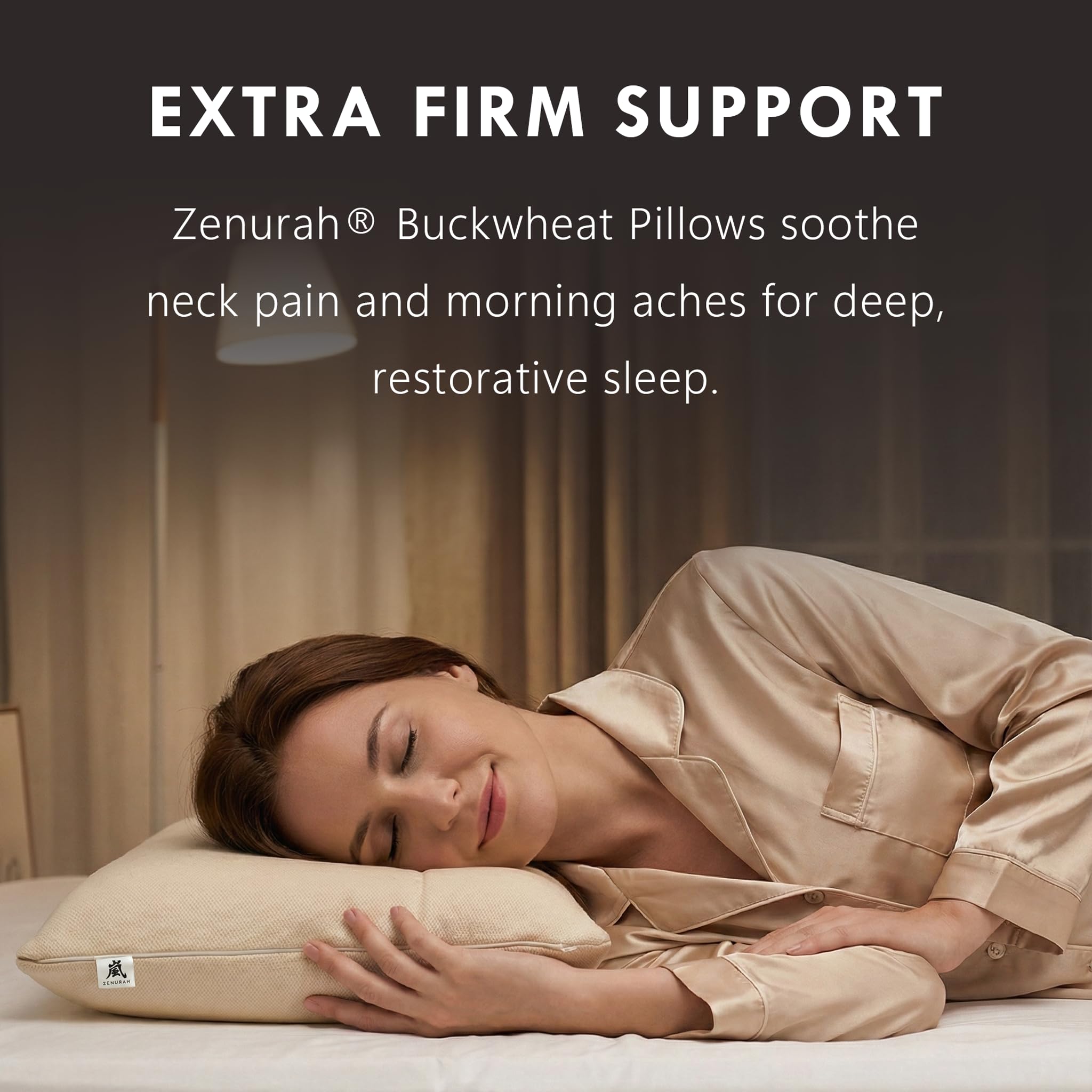 ZENURAH buckwheat hulls close-up reveals organic, mountain-grown material and texture