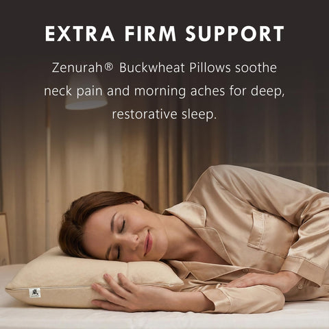 ZENURAH buckwheat hulls close-up reveals organic, mountain-grown material and texture