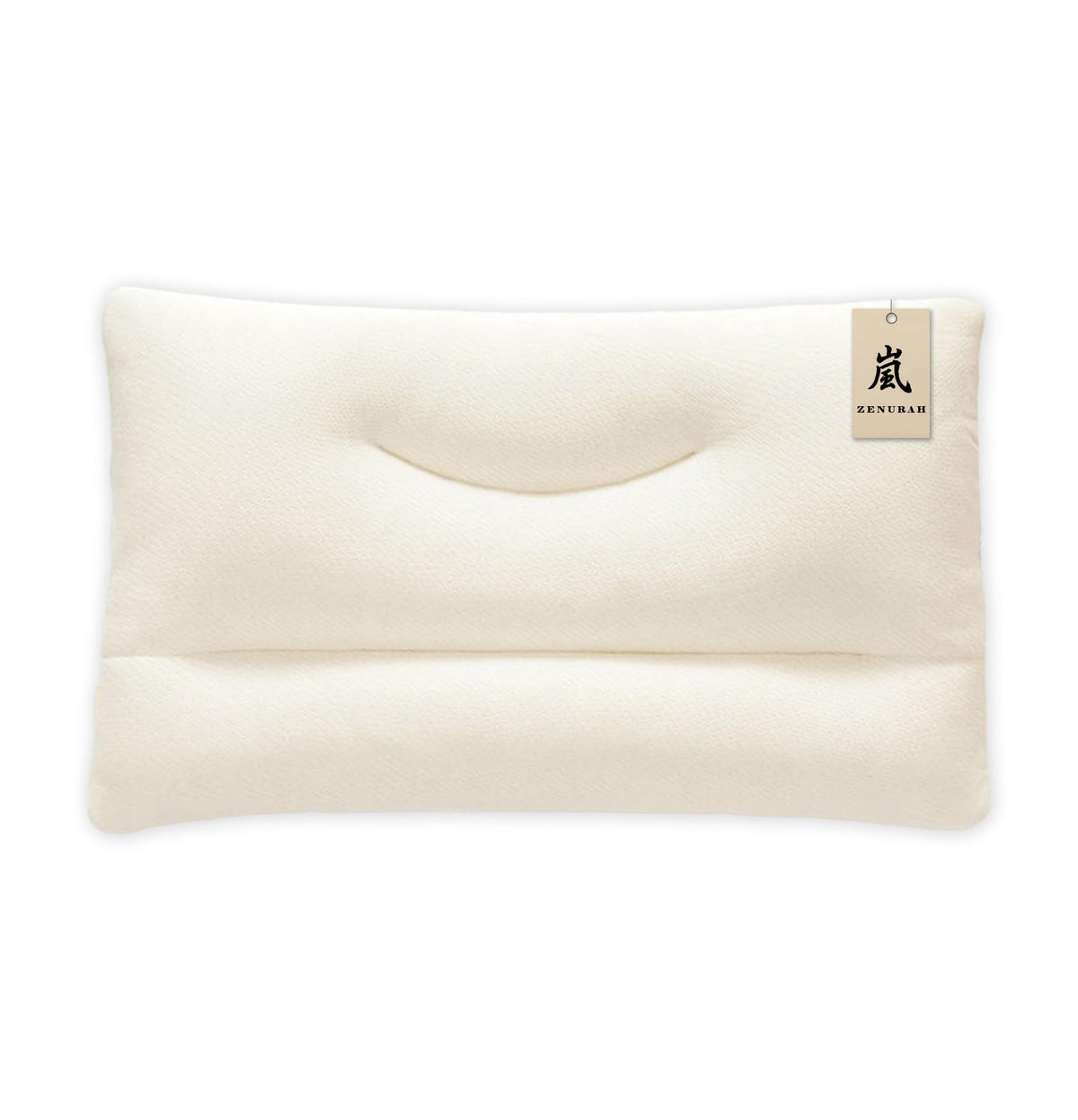 ZENURAH buckwheat pillow front view showing firm support for back sleepers