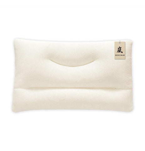 ZENURAH buckwheat pillow front view showing firm support for back sleepers