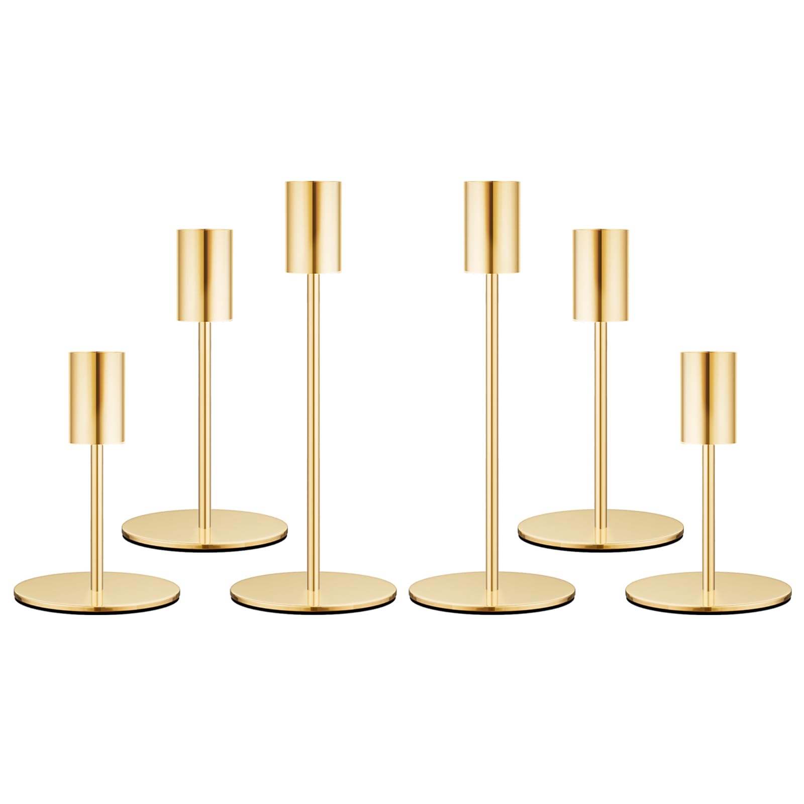 zeochyni gold taper candle holders with a solid base for stable dining table decor