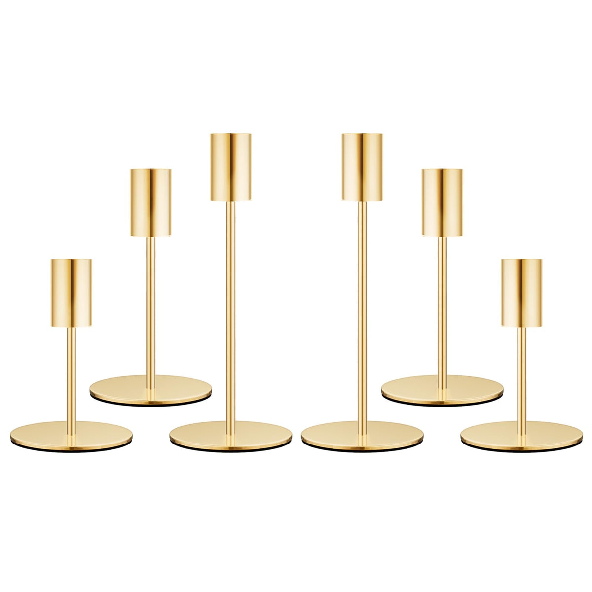zeochyni gold taper candle holders with a solid base for stable dining table decor