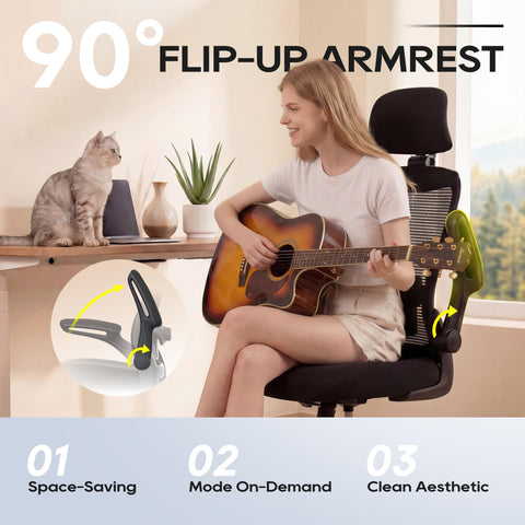 Zeonsit Office Chair 360-degree swivel for easy access to peripherals.