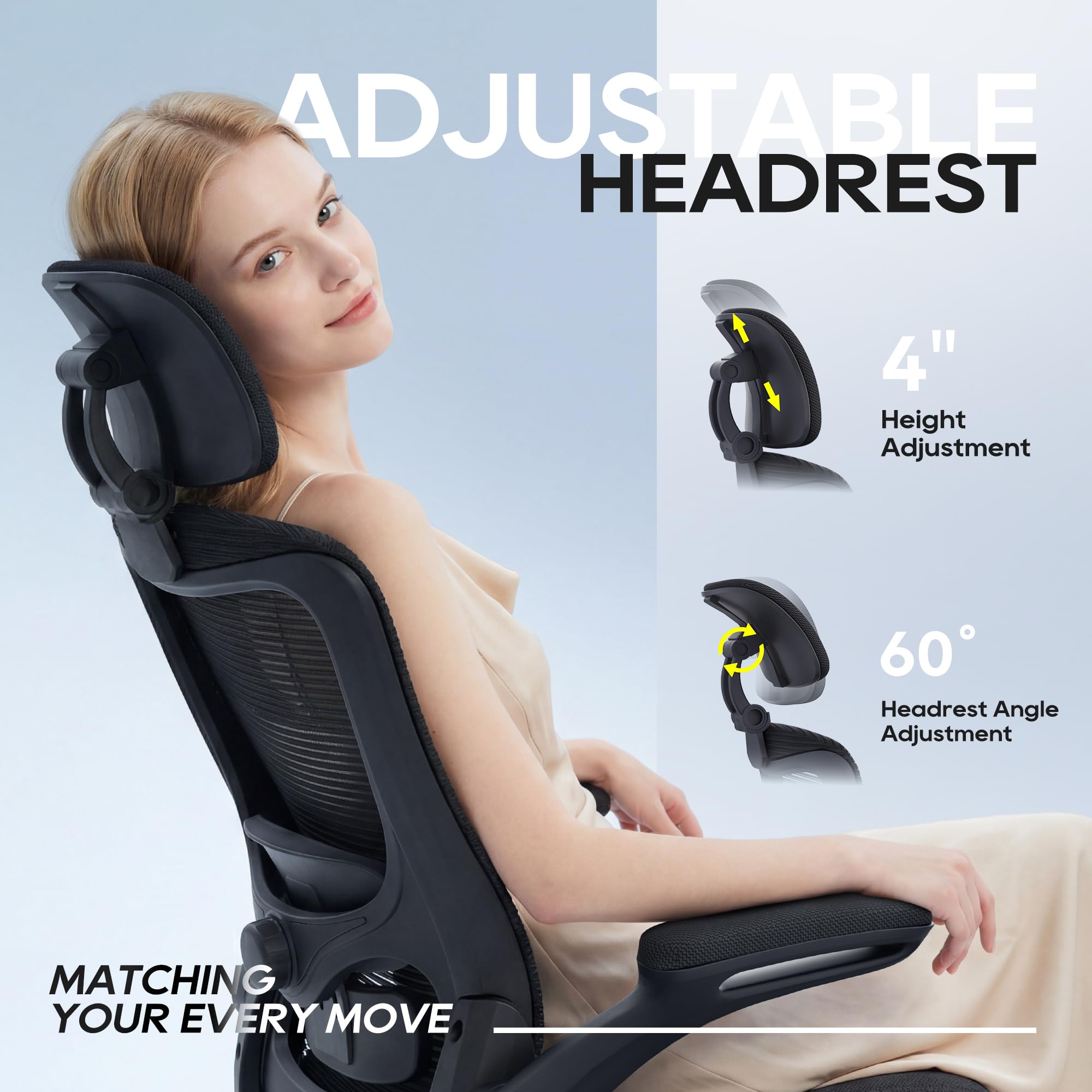 Zeonsit Office Chair lumbar support targeting the lower back for comfort.