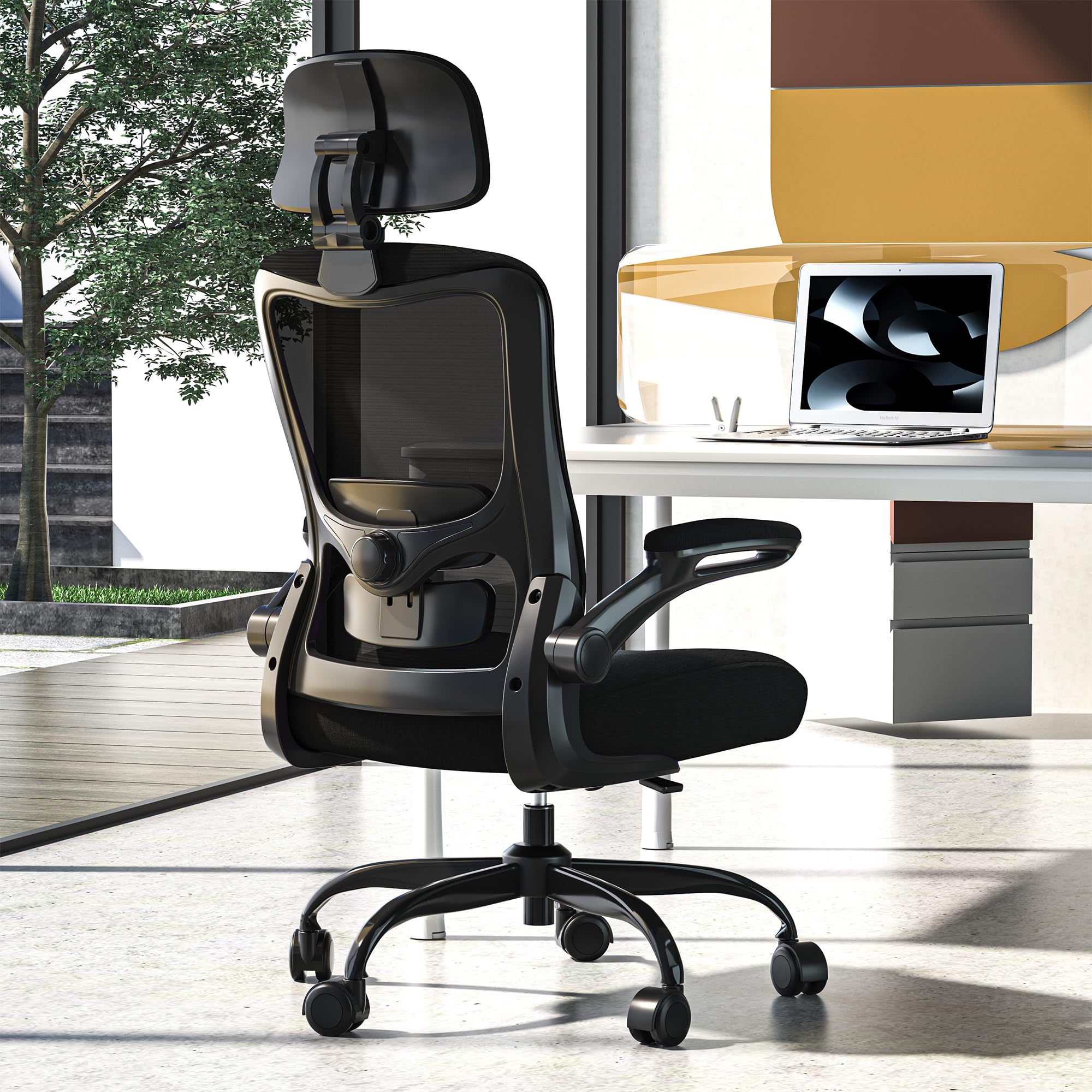 Zeonsit Office Chair mesh back for cooling comfort during long work sessions.