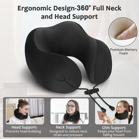 ZEOPRIX travel pillow 360° support demonstrates stability for different sleeping positions.