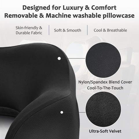 ZEOPRIX travel pillow cooling cover close-up highlights skin-friendly fabric.