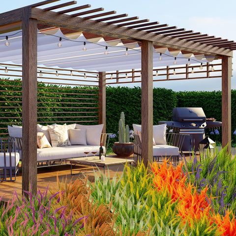 ZEOSTARO greenery with flowers is ideal for front porches windowsills and dining spaces