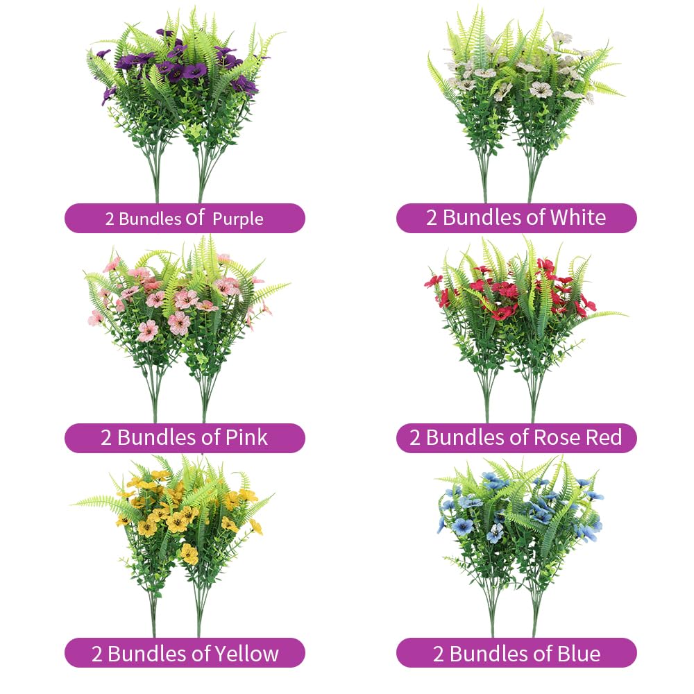 ZEOSTARO lifelike fern and eucalyptus brighten porches, walkways, and garden fences.