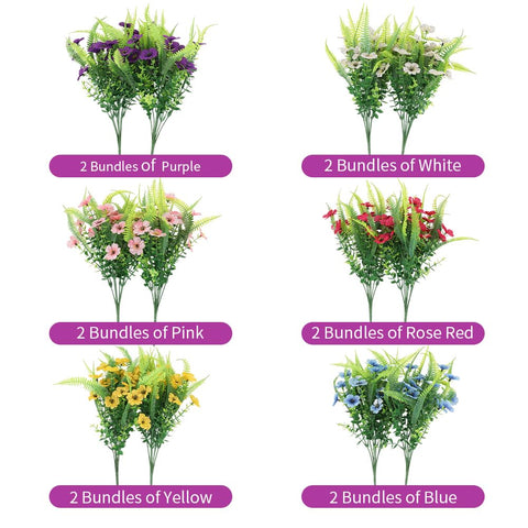 ZEOSTARO lifelike fern and eucalyptus brighten porches, walkways, and garden fences.
