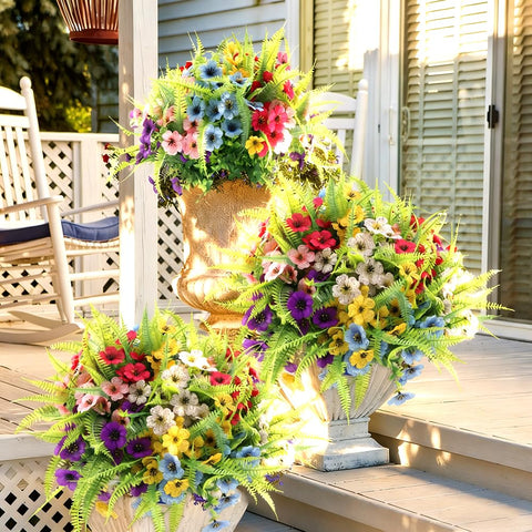 ZEOSTARO compact 15.8-inch bundles suit porches, shelves, and window boxes.